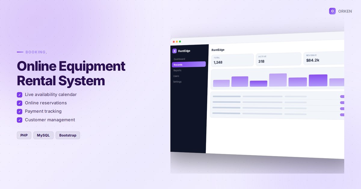 Online Equipment Rental System
